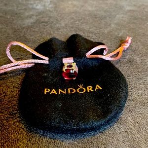Rose fuchsia oval cabochon charm